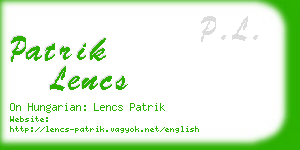 patrik lencs business card